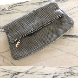 Bebe Metallic Silver Clutch